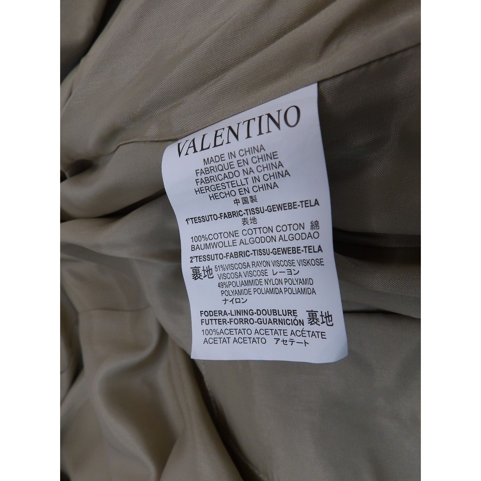 VALENTINO GRAY COTTON DOUBLE BREAST BOW COAT JACKET 42 $895