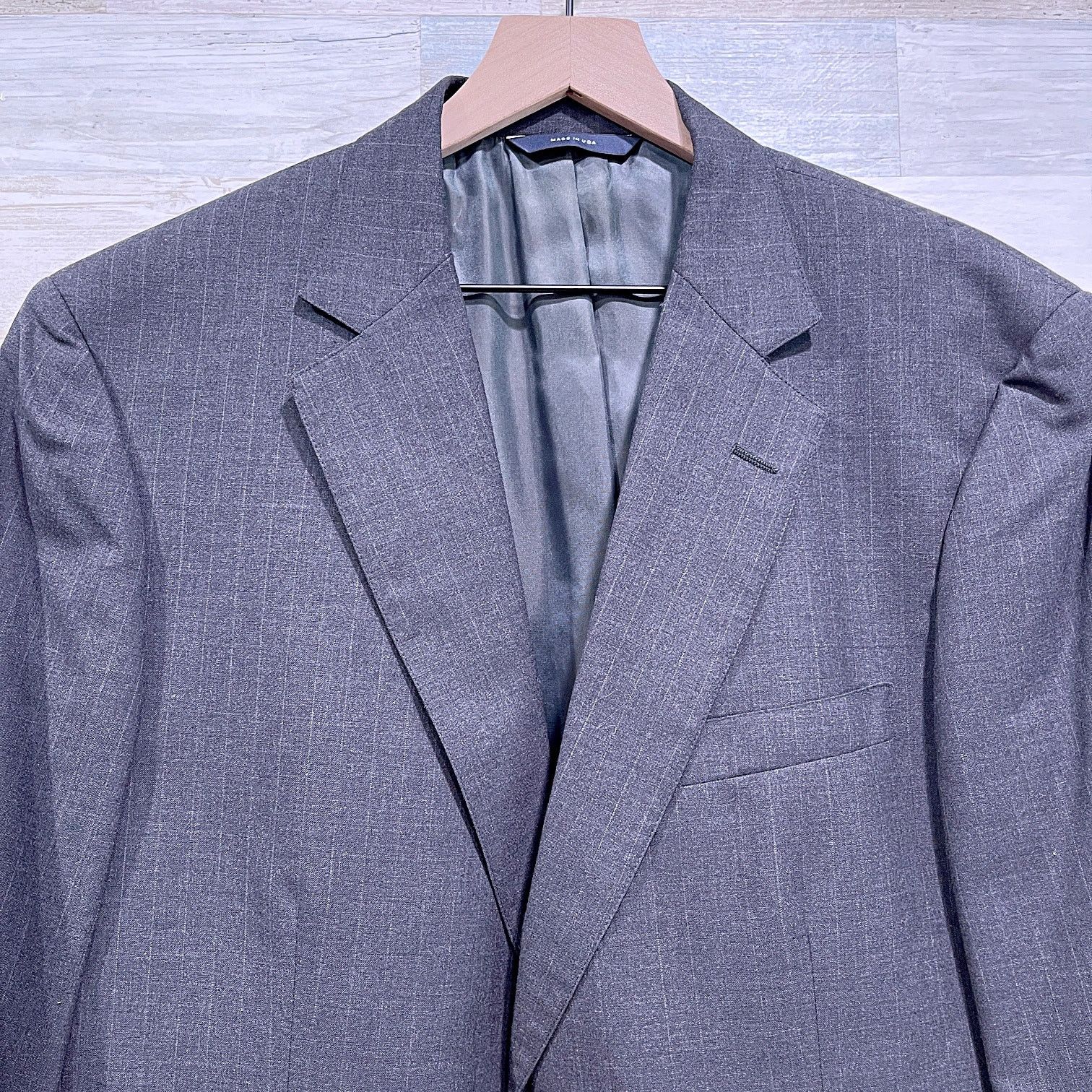 Brooks Brothers Brooks Brothers Brooksease Wool Suit Gray Stripe Mens 42R Size 42R - 3 Thumbnail