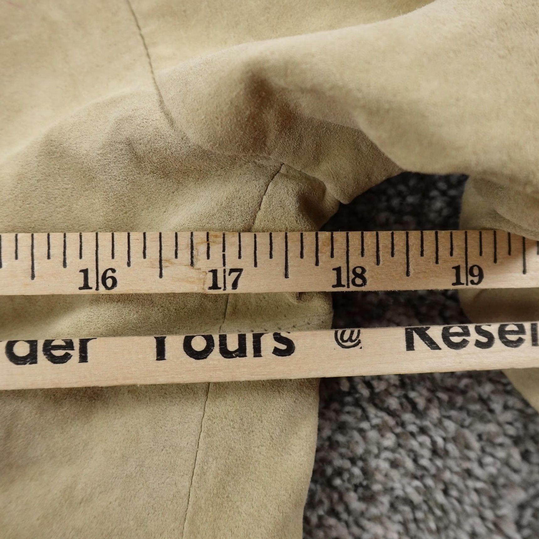 White House Black Market WHBM Jacket Womens 4 Beige Tan Suede Leather Open Front Lined Crop Bolero Coat Shirt Womens 4 Beige Tan Suede Size S / US 4 / IT 40 - 6 Thumbnail