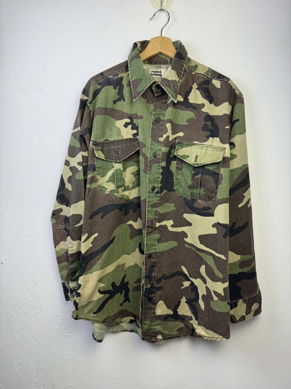 Vintage Vintage Big Smith camouflage Army Shirt Size US L / EU 52-54 / 3 - 3 Thumbnail