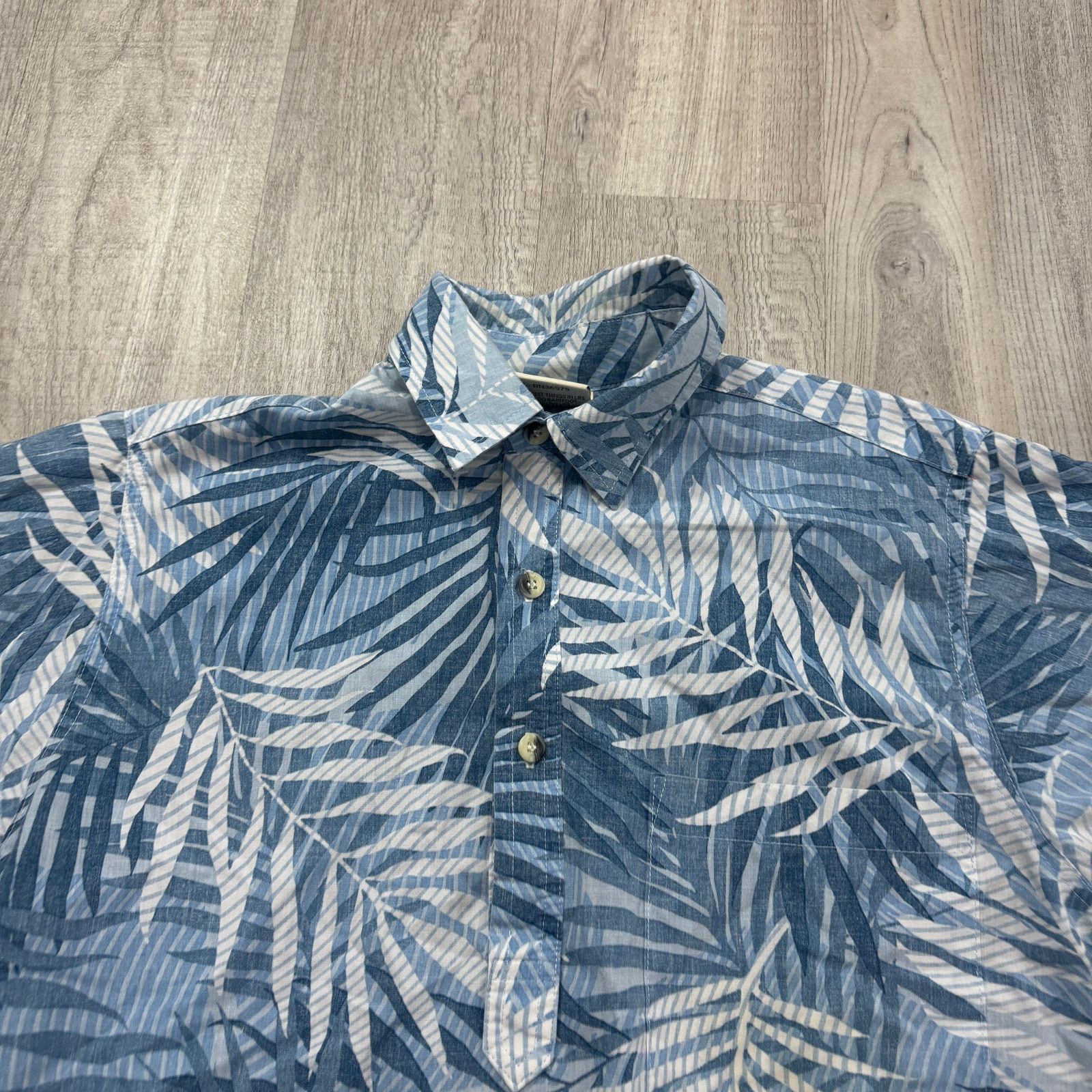 Vintage Go Barefoot Hawaiian Polo Shirt Men Small Blue Floral Aloha Size US S / EU 44-46 / 1 - 3 Thumbnail