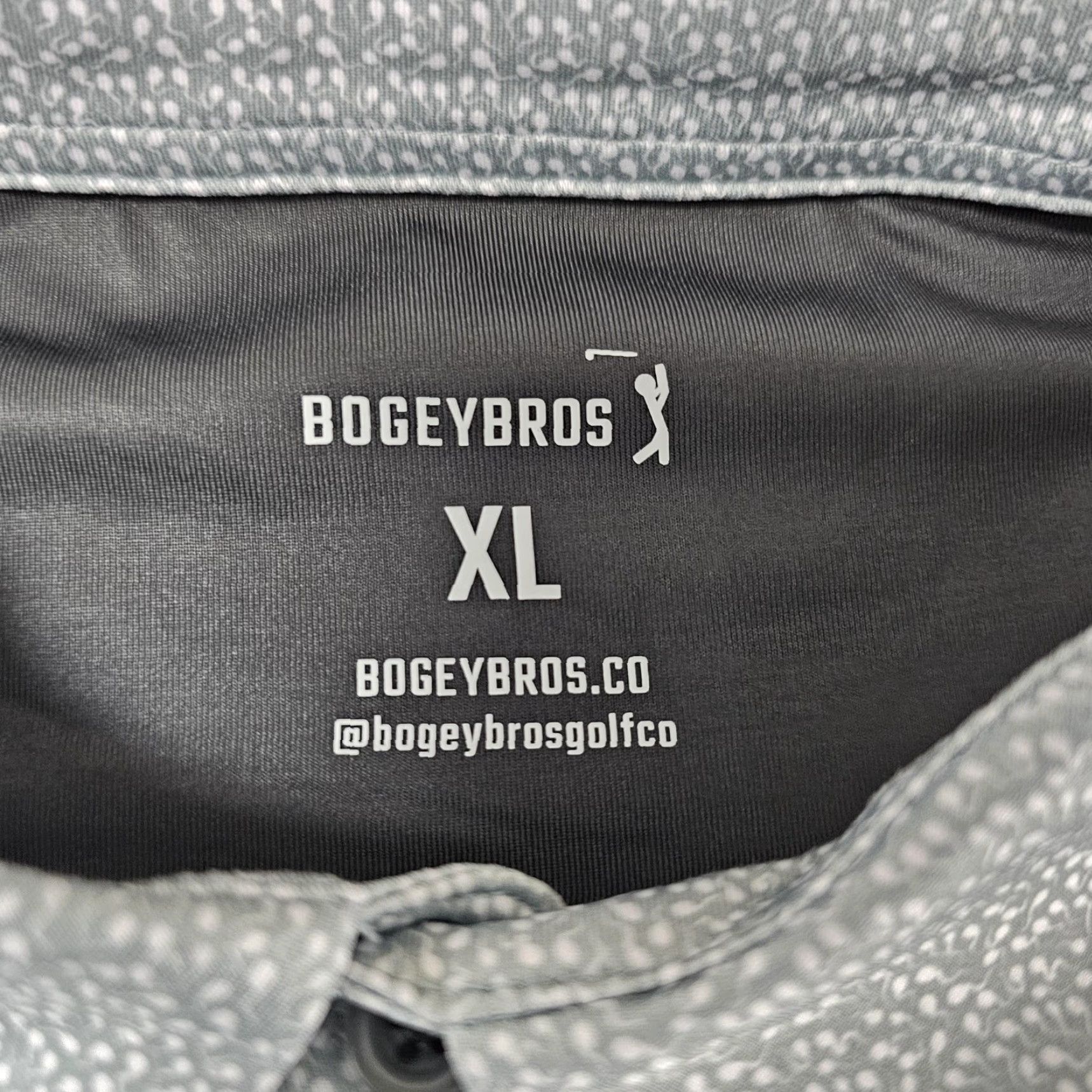 Vintage BOGEYBROS Polo Shirt Mens XL Gray Spotted Performance Golf Short Sleeve Polo Shirt XL Mens Gray Spotted Pattern Activewear Size US XL / EU 56 / 4 - 3 Thumbnail