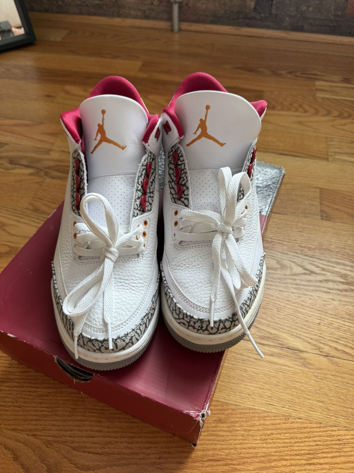 Nike Air Jordan 3 retro cardinal red Size US 11.5 / EU 44-45 - 3 Thumbnail