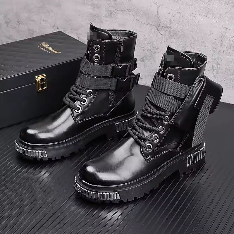 Japanese Brand Industrial Combat Boots - Split Leather with Tactical Pouch Size US 7 / EU 40 - 1 Thumbnail