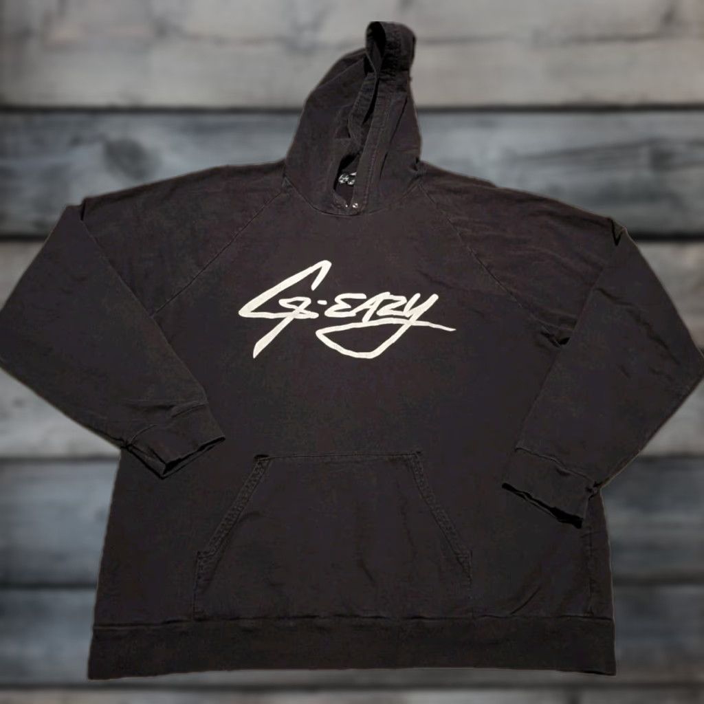 J Brand VINTAGE G-EAZY Brand HOODIE Sweatshirt Men XL Black Graphic Print Distressed Pockets Hooded Pullover Size US XL / EU 56 / 4 - 1 Thumbnail