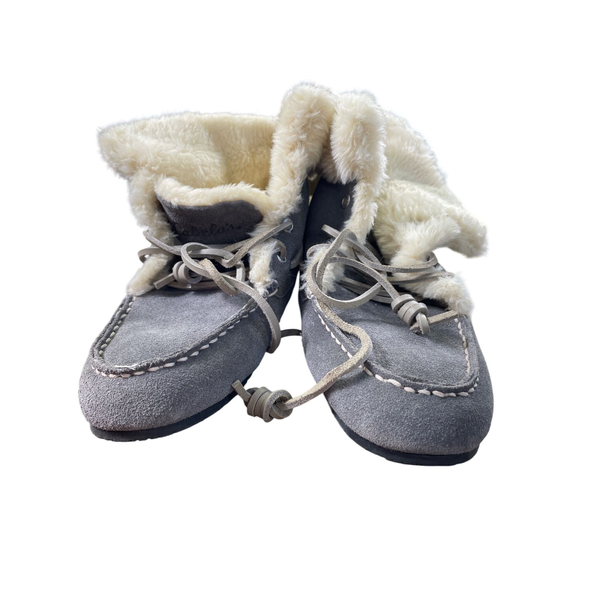 Cabelas Cabelas Womens Gray Suede Fur-Lined Ankle Bootie Shoes Size Size US 7 / IT 37 - 5 Thumbnail