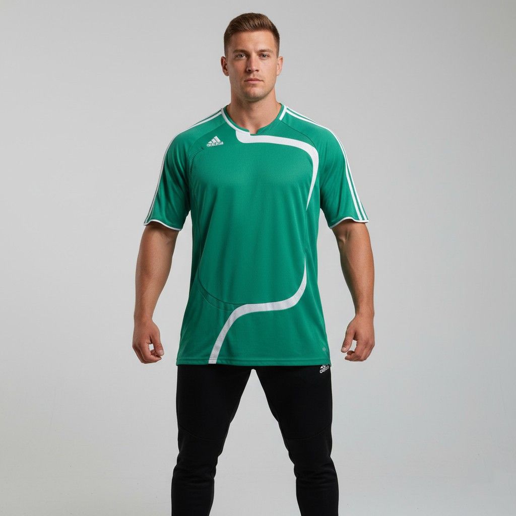 Adidas Adidas Men XXL Shirt Green Shiny Vintage Jersey 6708 Size US XXL / EU 58 / 5 - 1 Thumbnail