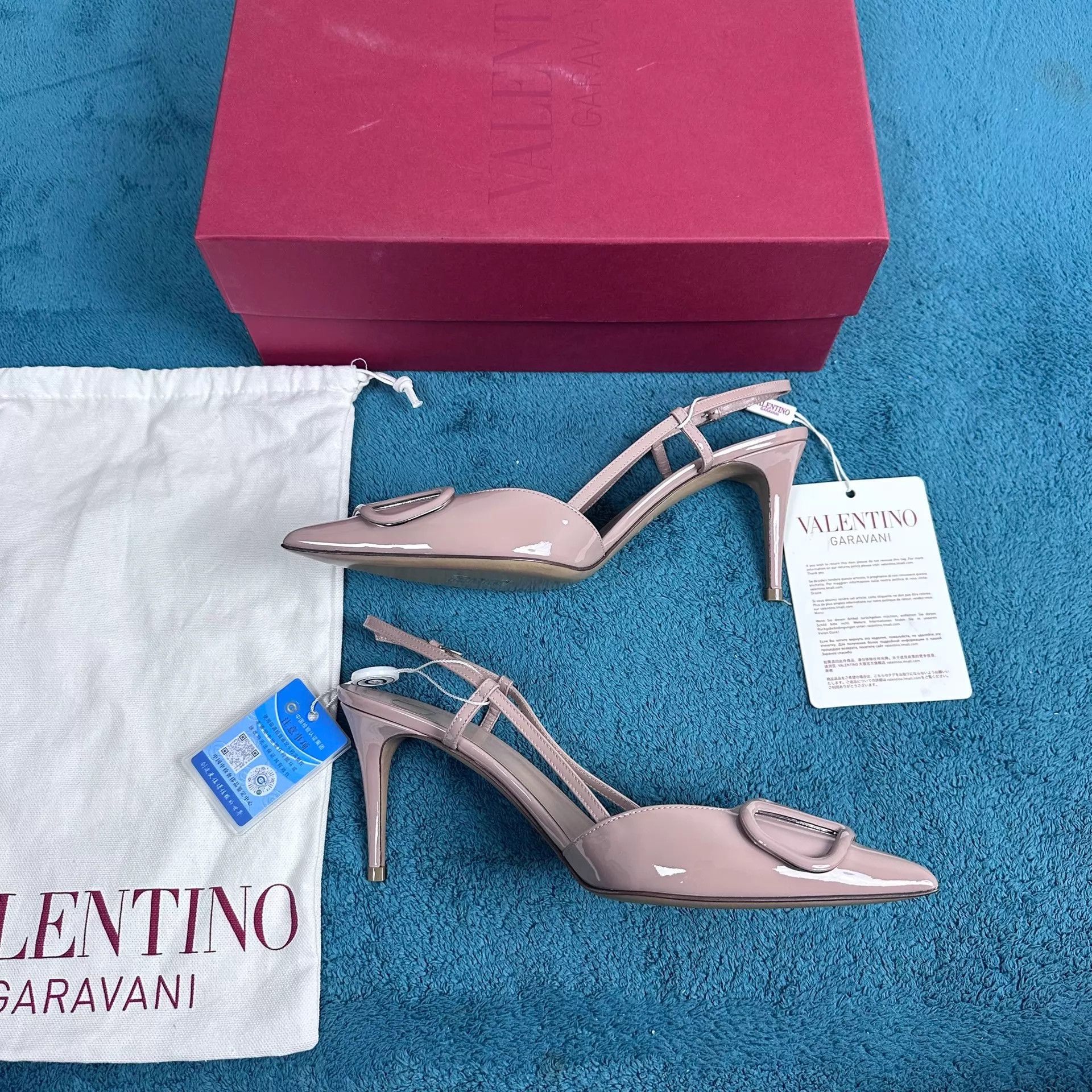 Valentino Valentino patent leather lace-up heels cinnamon pink 37.5 Size US 7 / IT 37 - 3 Thumbnail