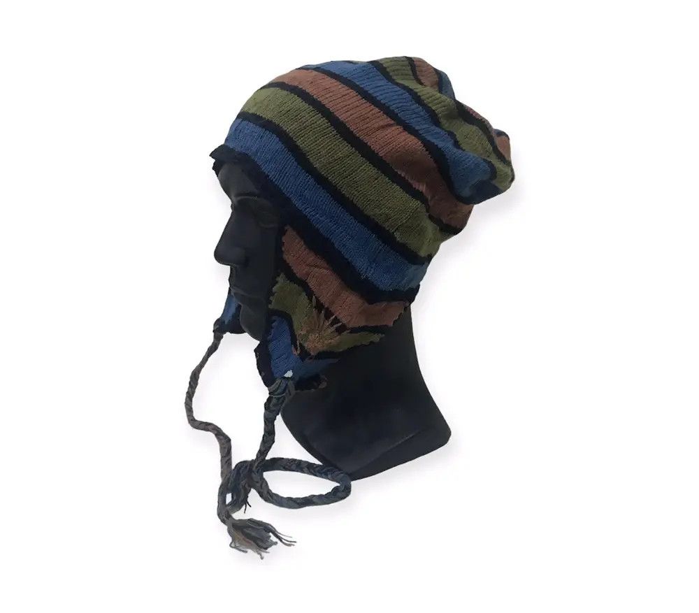 Japanese Brand Japanese Brand Stripe Earflap Beanie Hat Size ONE SIZE - 1 Thumbnail