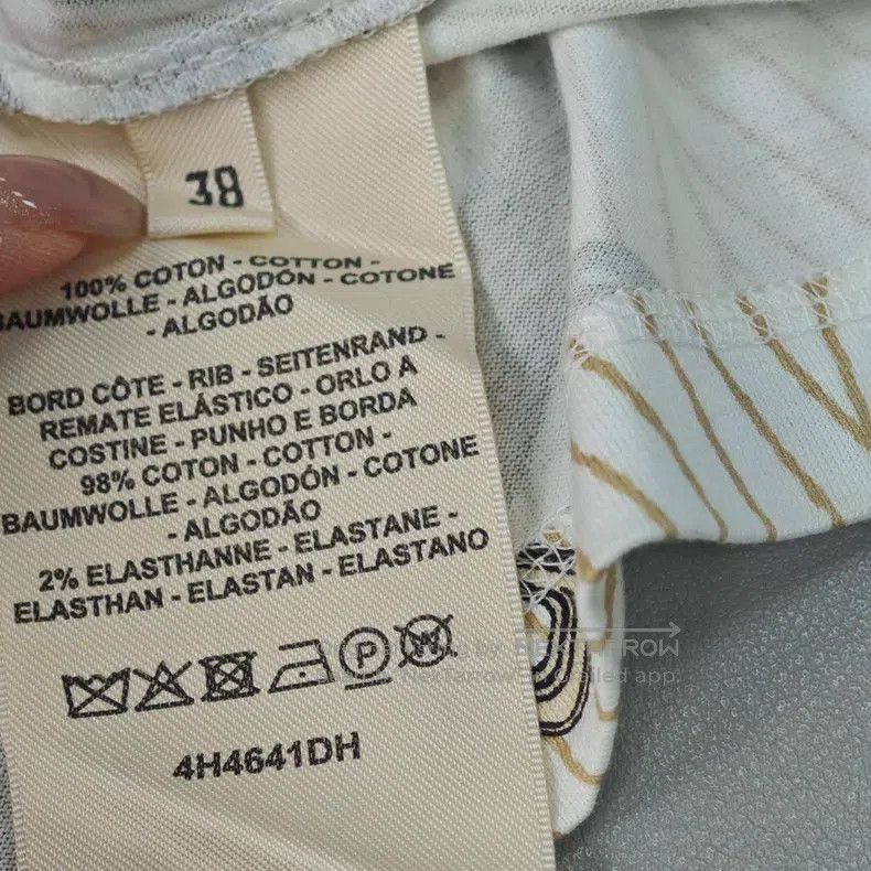 Hermes Hermes White and Brown Chain Pattern Short-sleeve Size XS / US 0-2 / IT 36-38 - 6 Thumbnail