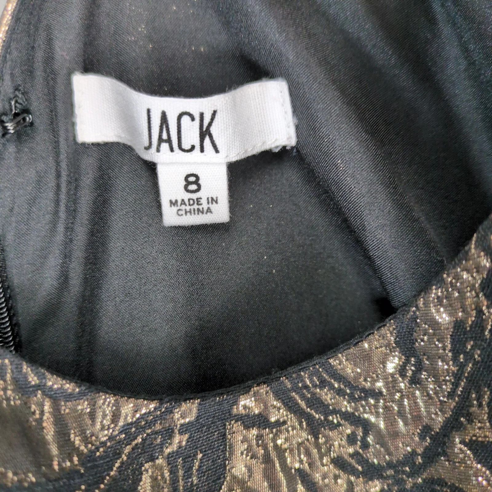 Other Jack Metallic Gold & Black Jacquard Peplum Dress Sleeveless Size M / US 6-8 / IT 42-44 - 5 Thumbnail