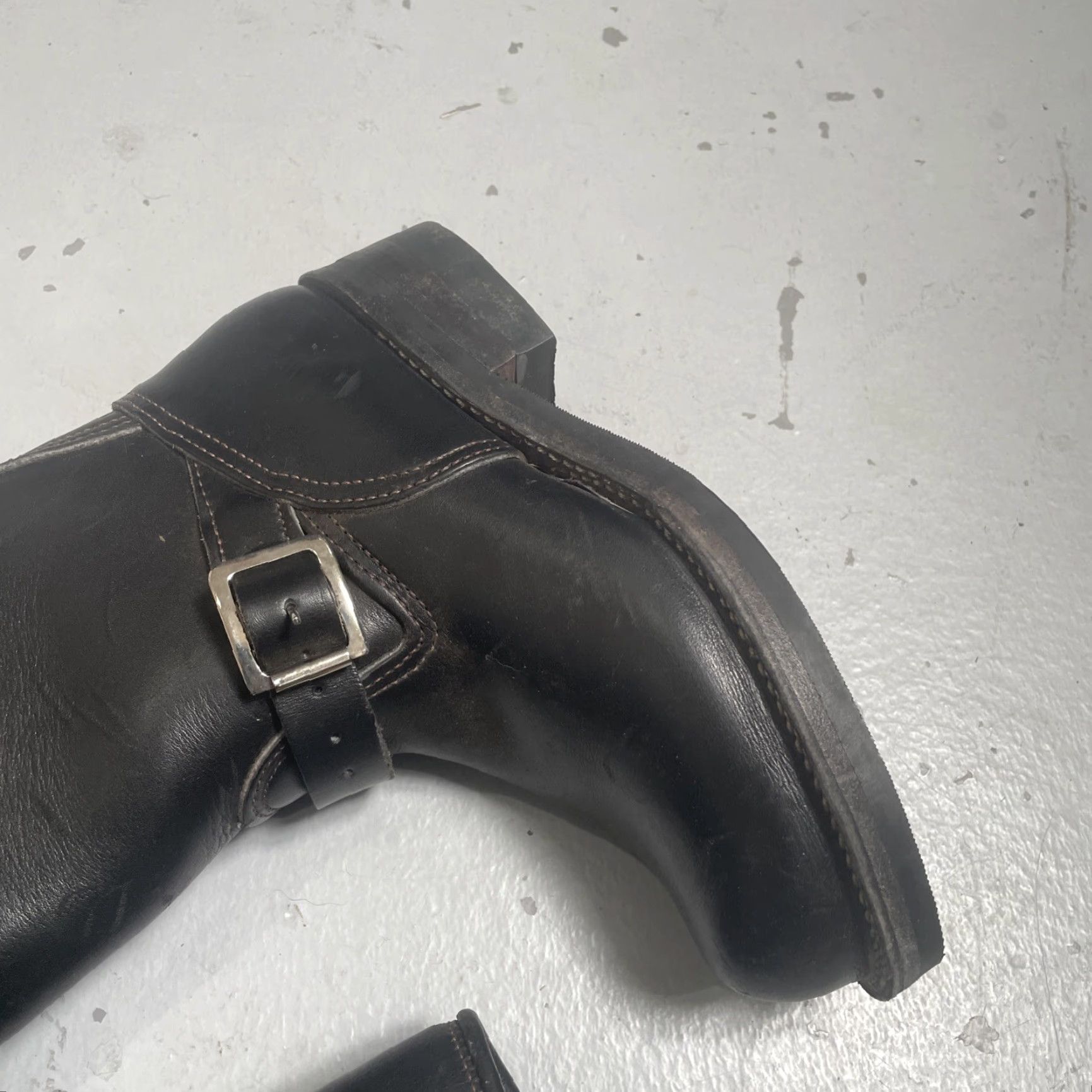 Vintage Langlitz Leather Motorcycle Biker Boots Mens? Womens? 6.5 D Black US Made USA Vintage 90s Leather Shoe Size US 7 / IT 37 - 4 Thumbnail
