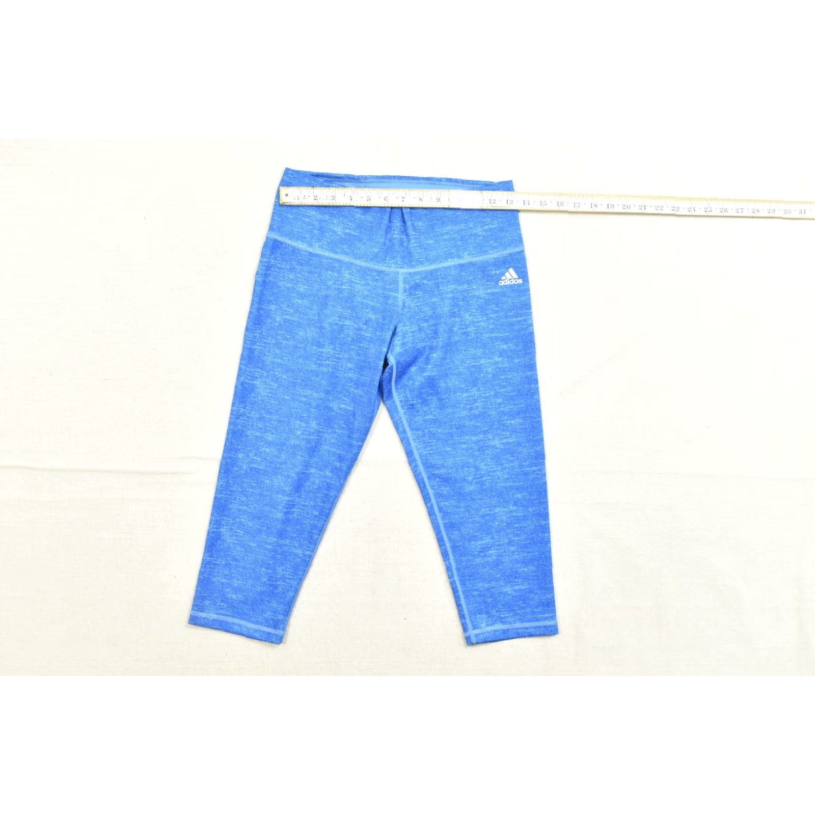Adidas adidas Climalite Cropped Leggings Women's M Blue Space Dye Pants Skinny Cropped Logo Summer Women Clothing Size 32" / US 10 / IT 46 - 3 Thumbnail