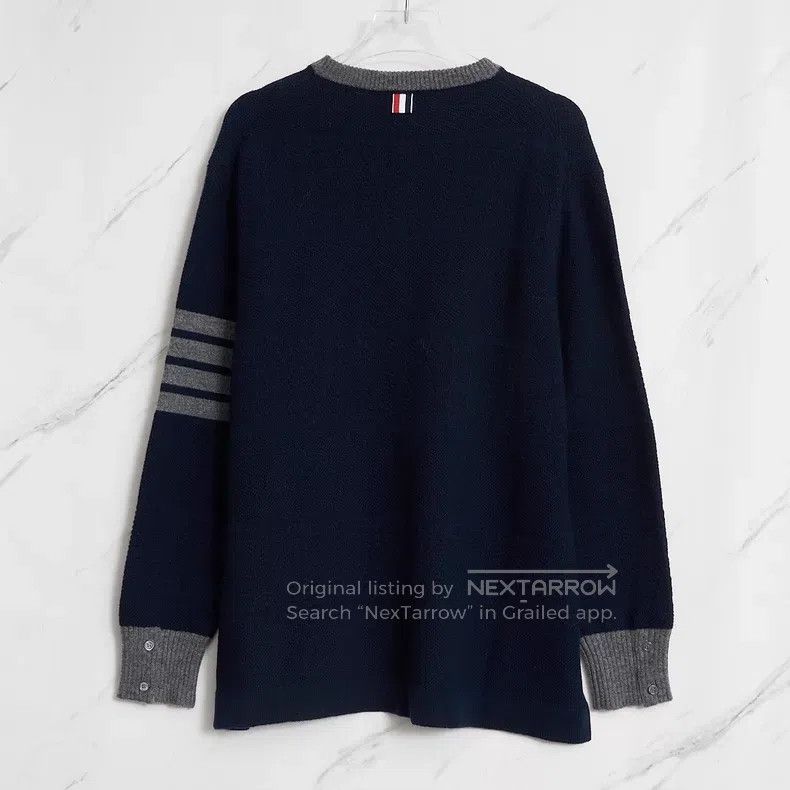 Thom Browne Thom Browne Navy Striped Knit Top Size US XL / EU 56 / 4 - 5 Thumbnail