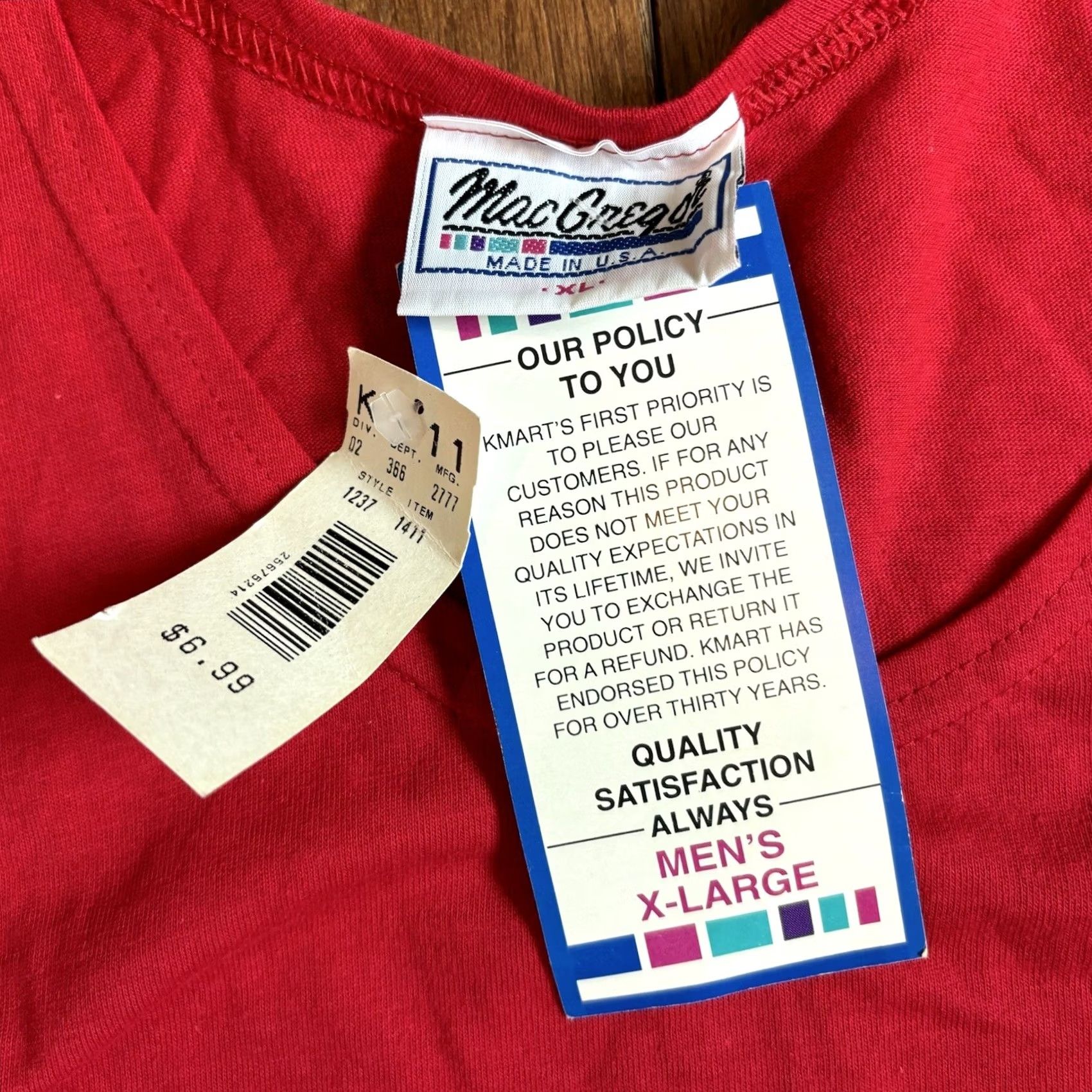 McGregor VINTAGE NWT MacGregor Muscle Tank Top Red Black Made in the USA XL Men Tank Sleeveless Scoop Neck Adult Large Size US XL / EU 56 / 4 - 4 Thumbnail