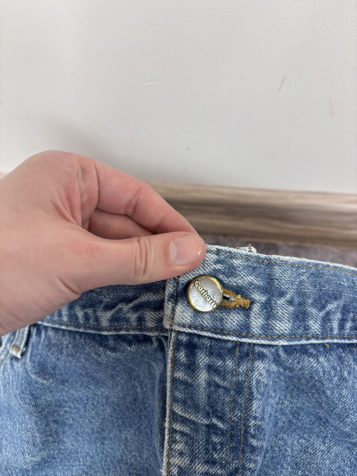 Carhartt Vintage Carhartt Men’s Faded Light Blue Baggy Denim Jeans Size US 42 / EU 58 - 15 Thumbnail