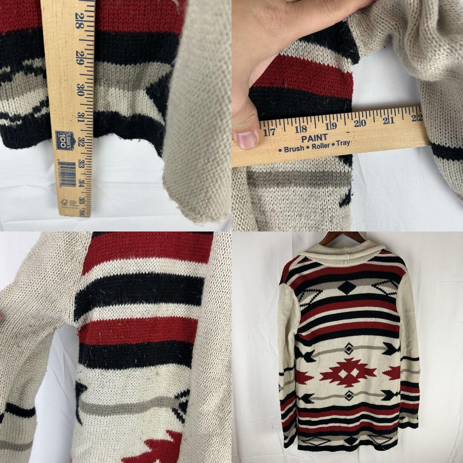 Saks Fifth Avenue Saks Fifth Avenue Sweater Cardigan Womens Medium Acrylic Wool Aztec Boho Multicolor Long Sleeve Size M / US 6-8 / IT 42-44 - 8 Thumbnail