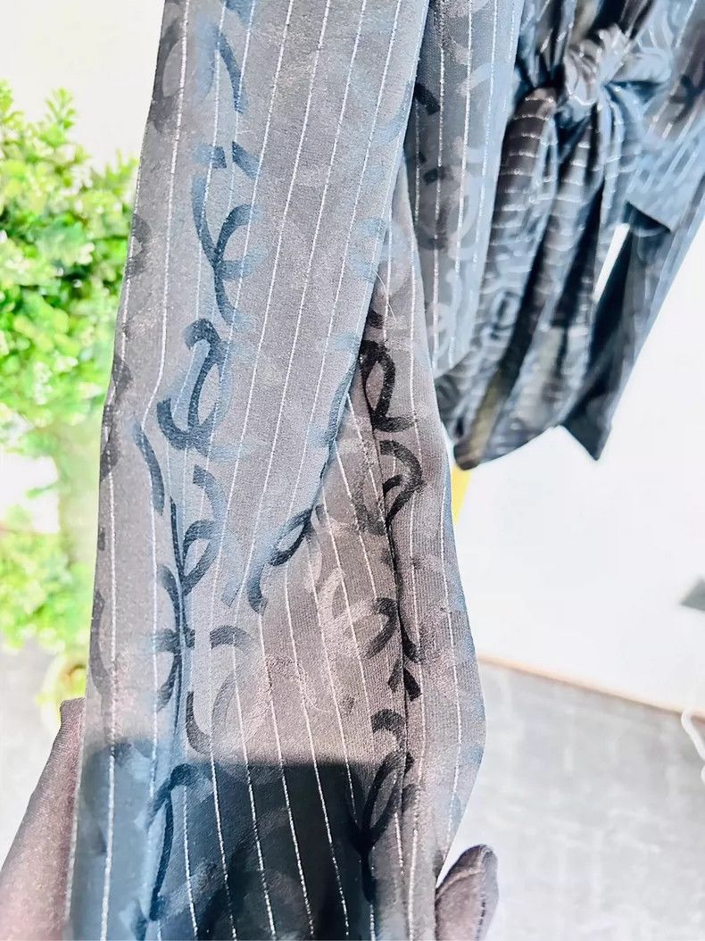 Chanel 23P black logo dark striped shirt