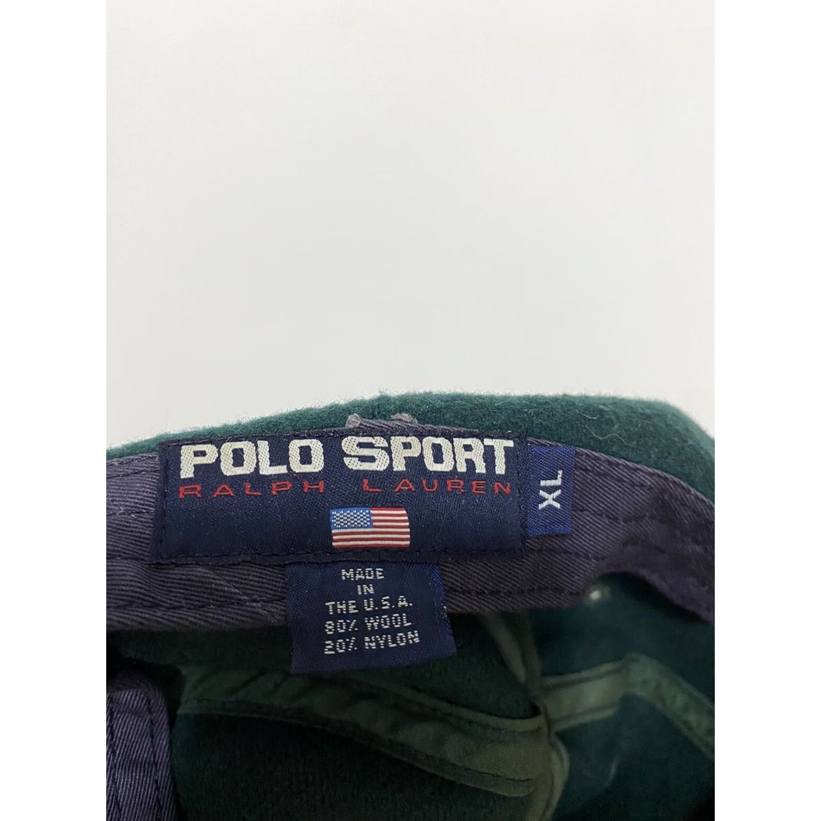 Vintage VINTAGE Ralph Lauren Polo Sport Green Wool Fitted XL Long Bill Baseball Hat Ski Crest USA Mens M Cap Size US M / EU 48-50 / 2 - 2 Thumbnail