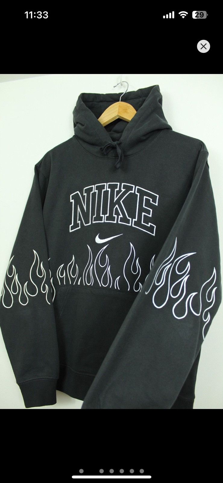 Nike Vintage Nike Spellout Flame Hoodie Size US M / EU 48-50 / 2 - 3 Thumbnail