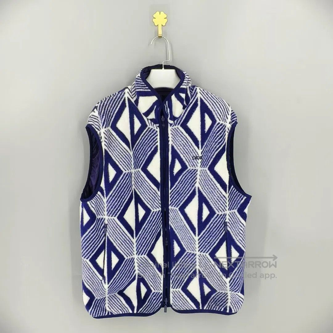 Dior Dior Blue Geometric Reversible Fleece Vest| Size L / US 10 / IT 46 - 1 Thumbnail