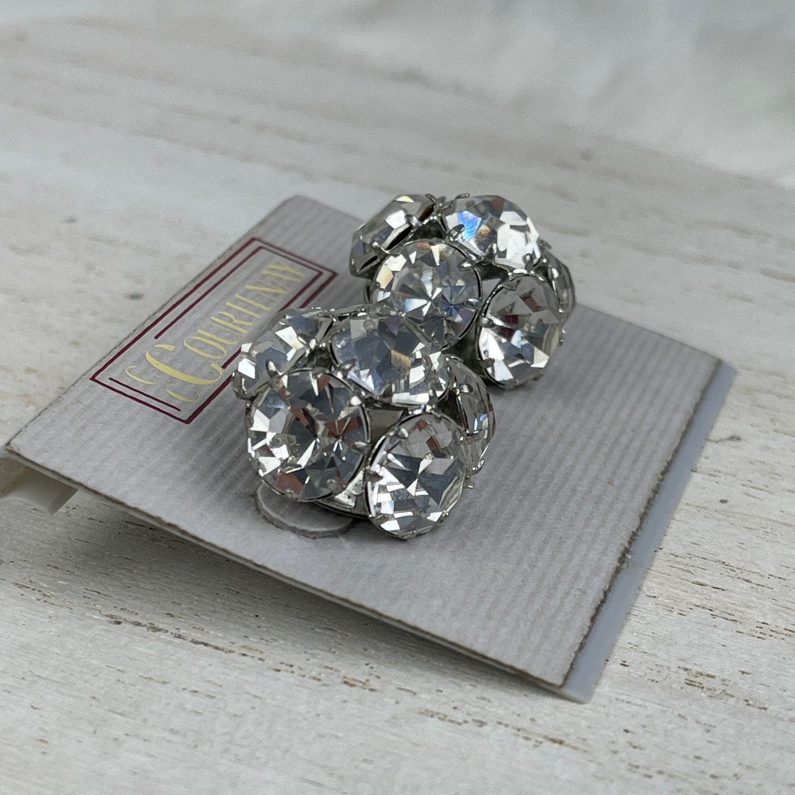 Vintage VTG 80’s CC Courtenay Crystal Star Ball Earrings Rhinestone Size ONE SIZE - 8 Thumbnail