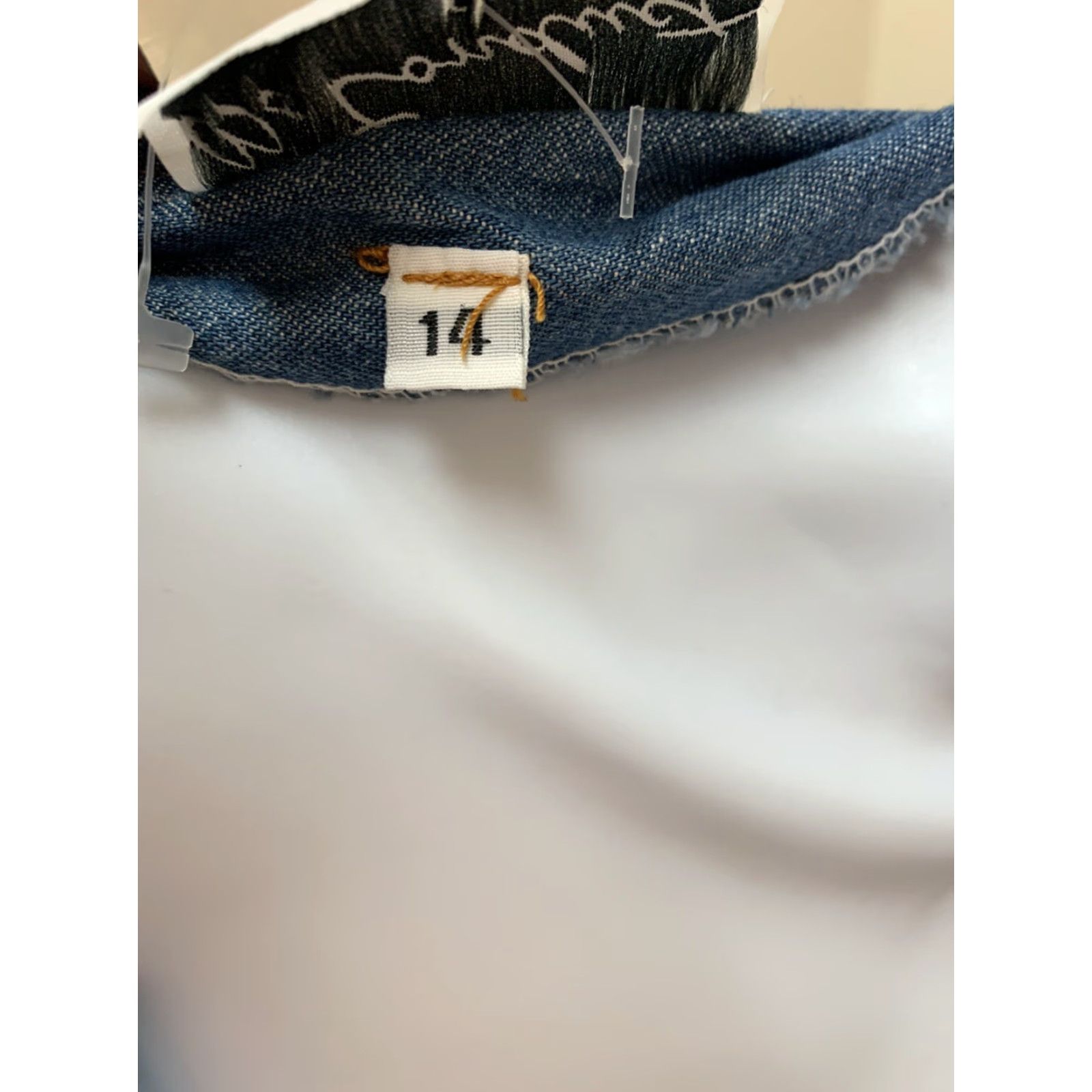 Vintage VINTAGE Ms. Conduct Denim Jean Dress Lace Detail Romantic Cottagecore 14 Blue Cotton 1980s Casual Regular Size 36" / US 14 / IT 50 - 6 Thumbnail