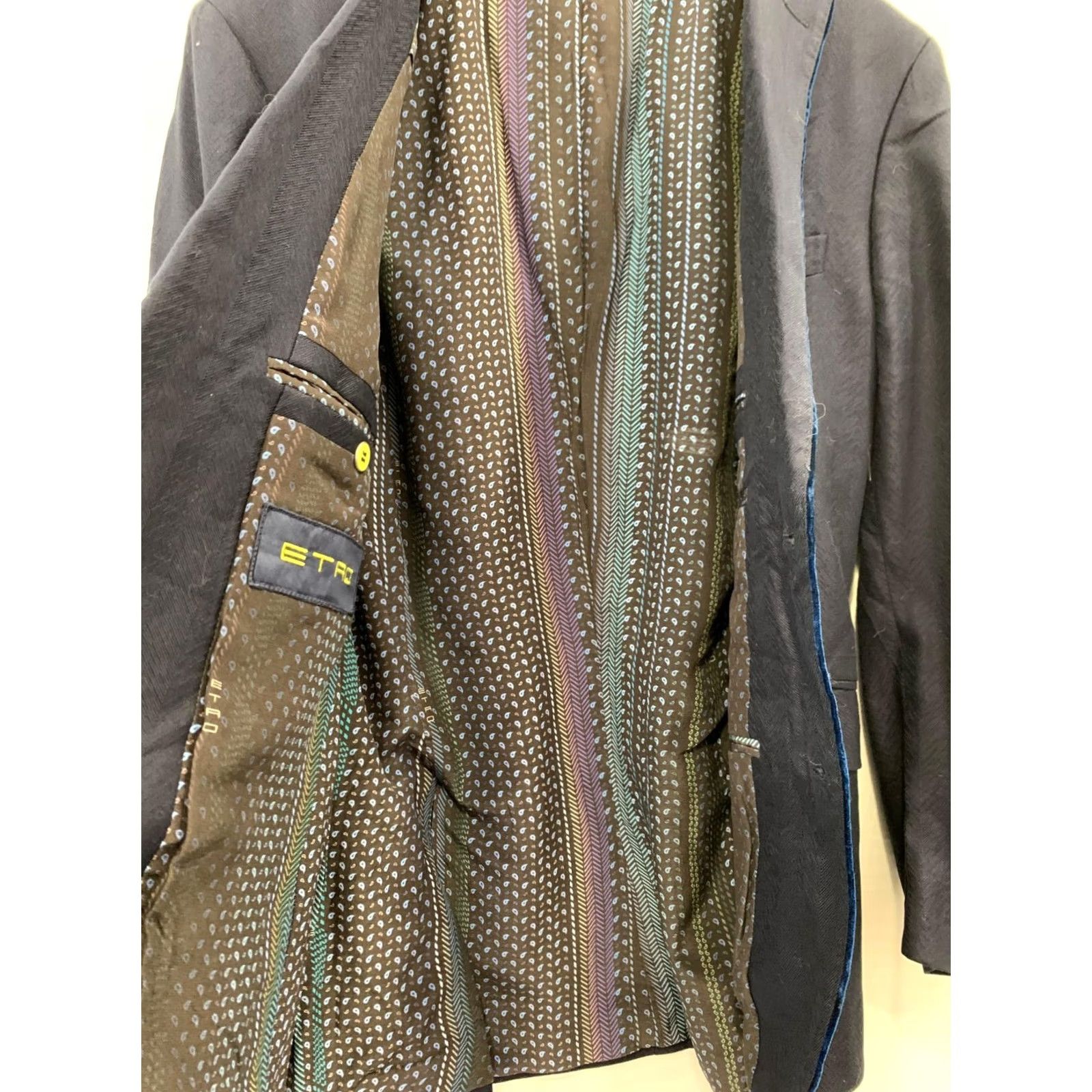 Etro ETRO Blazer Mens S 50 IT Paisley Silk Lining Cotton 2 Piece Milano Tailored Blazer Blue N/A Size 36R - 7 Thumbnail