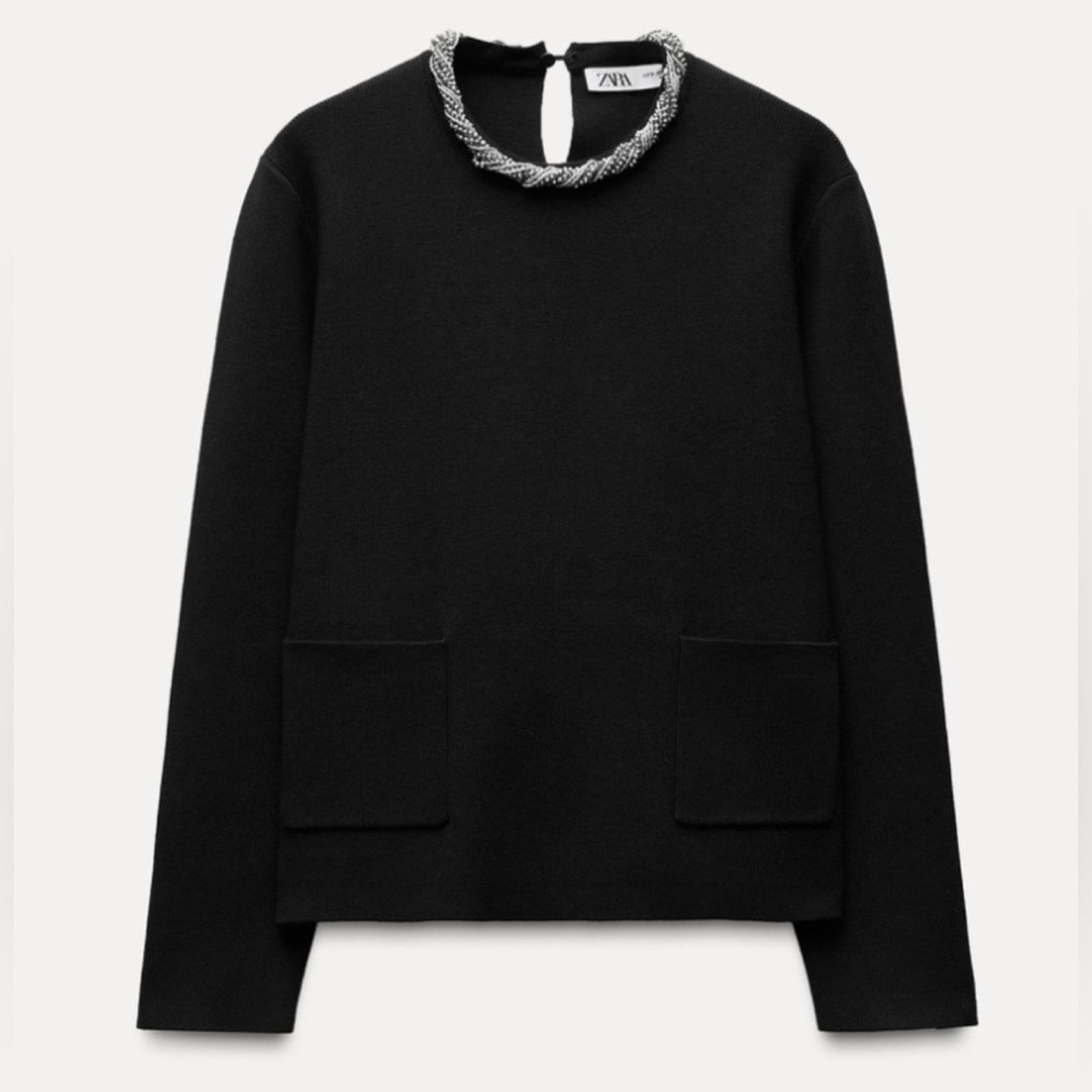 Zara Nwt-Zara- JEWEL NECK KNIT SWEATER-M Size M / US 6-8 / IT 42-44 - 2 Thumbnail