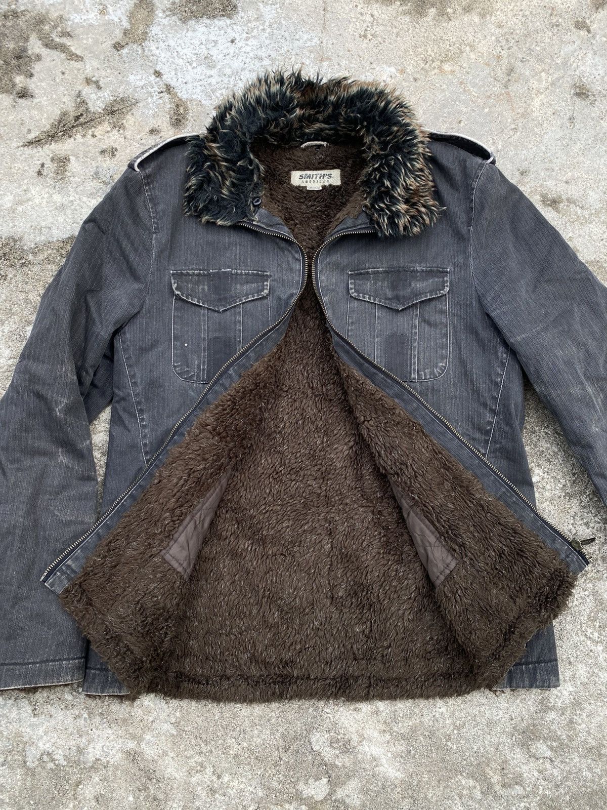 Le Grande Bleu (L.G.B.) Japanese 2000s FurJacket Vkei By Smithsamericana Size US M / EU 48-50 / 2 - 4 Thumbnail