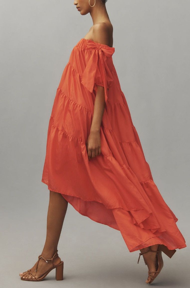 Anthropologie Anthropologie Tiered High-Low Midi Dress, Size S Size S / US 4 / IT 40 - 4 Thumbnail