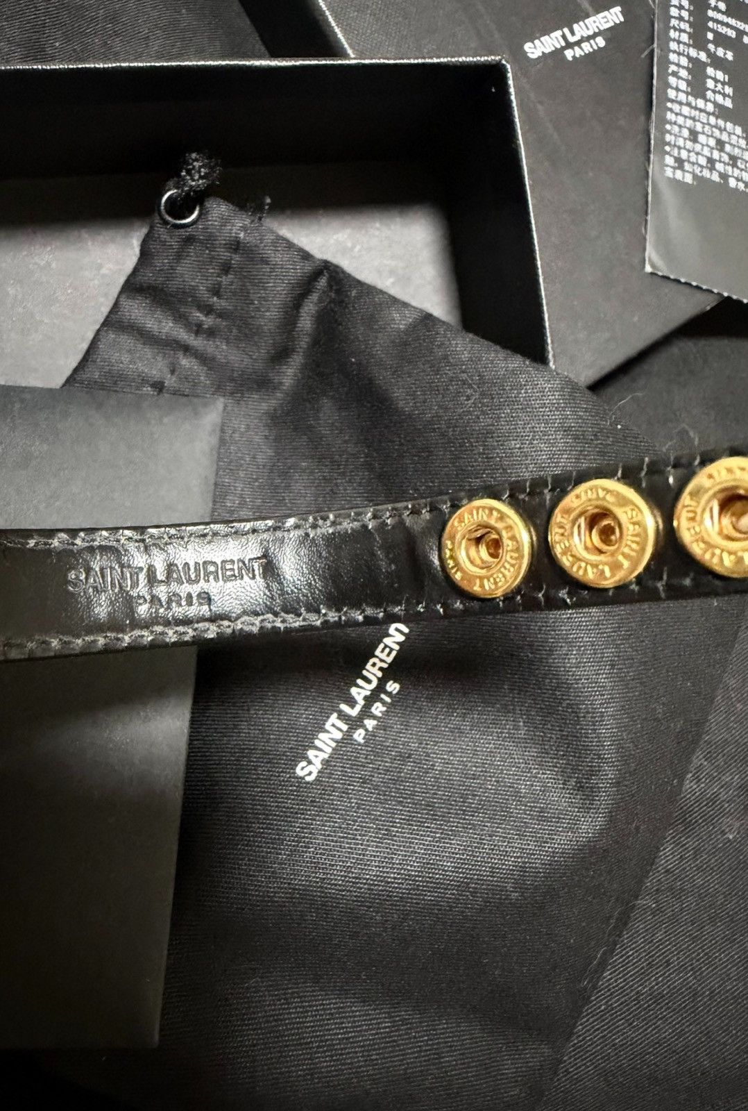 Saint Laurent Paris Saint Laurent Hedi Era Studded Single-Row Leather Bracelet Size ONE SIZE - 2 Thumbnail