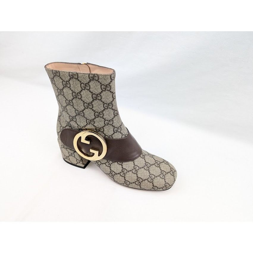 Gucci o1rshd1 T GG Supreme Malaga Kid Boots in Beige Ebony/N.Acero Size US 6.5 / IT 36.5 - 2 Thumbnail
