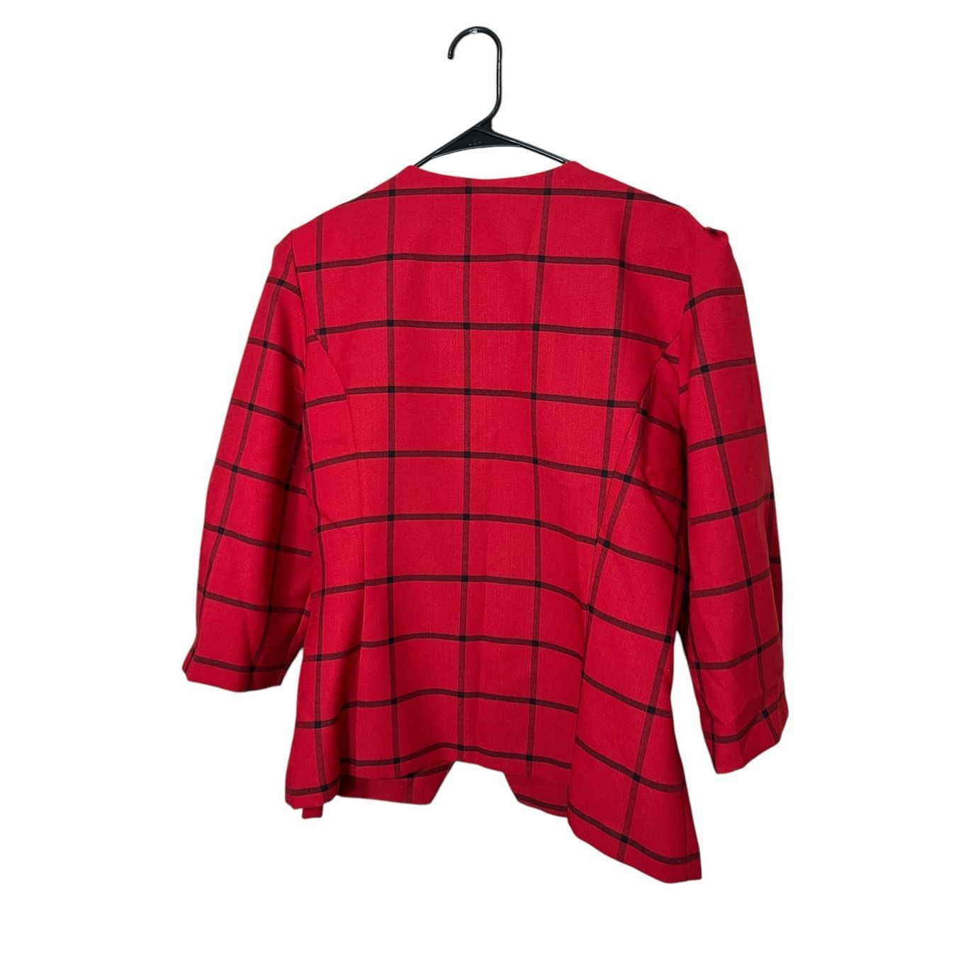 Other Vintage Reina Red Black Window Pane Plaid Blazer Size L/XL Size L / US 10 / IT 46 - 7 Thumbnail