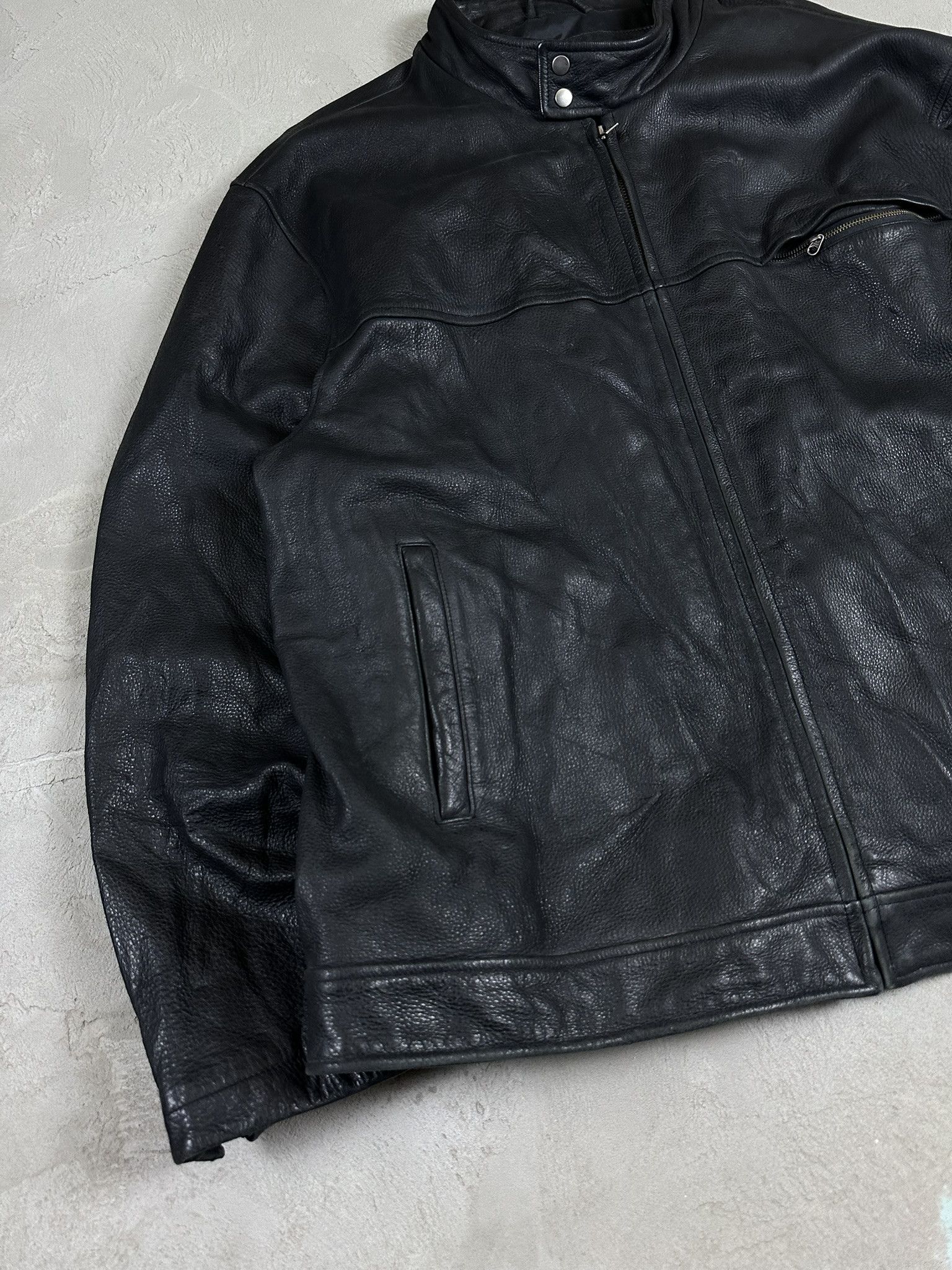 Timberland 00s Vintage Timberland Real Leather Boxy Bomber Jacket Size US XXL / EU 58 / 5 - 5 Thumbnail