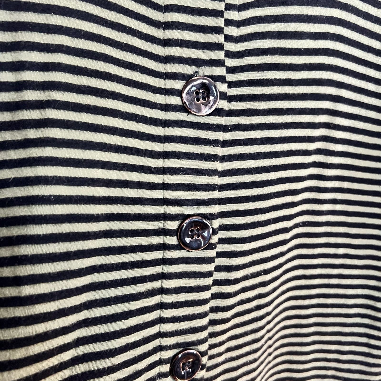 Habitat Habitat Green Striped Cardigan L Scoop Neck Button Front Size L / US 10 / IT 46 - 2 Thumbnail