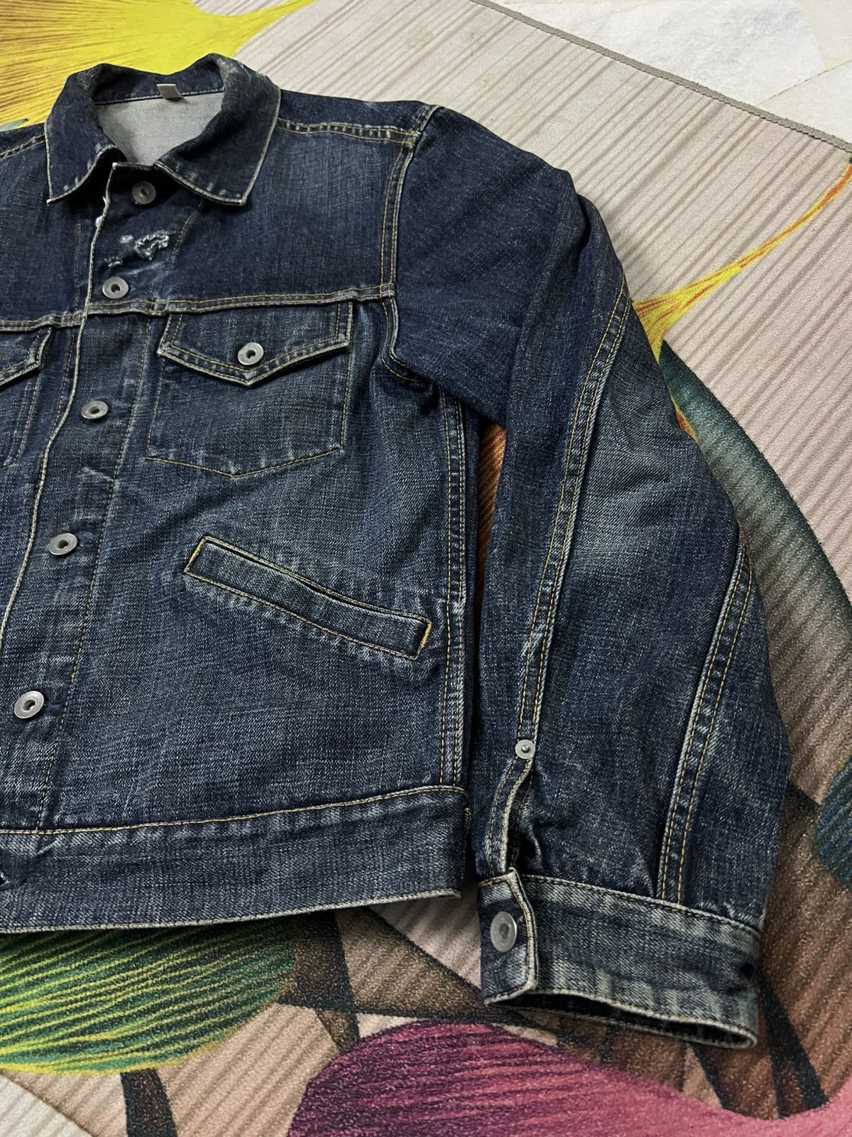 Japanese Brand 💥2000’s Uniqlo Distress Denim Jacket Size US S / EU 44-46 / 1 - 5 Thumbnail