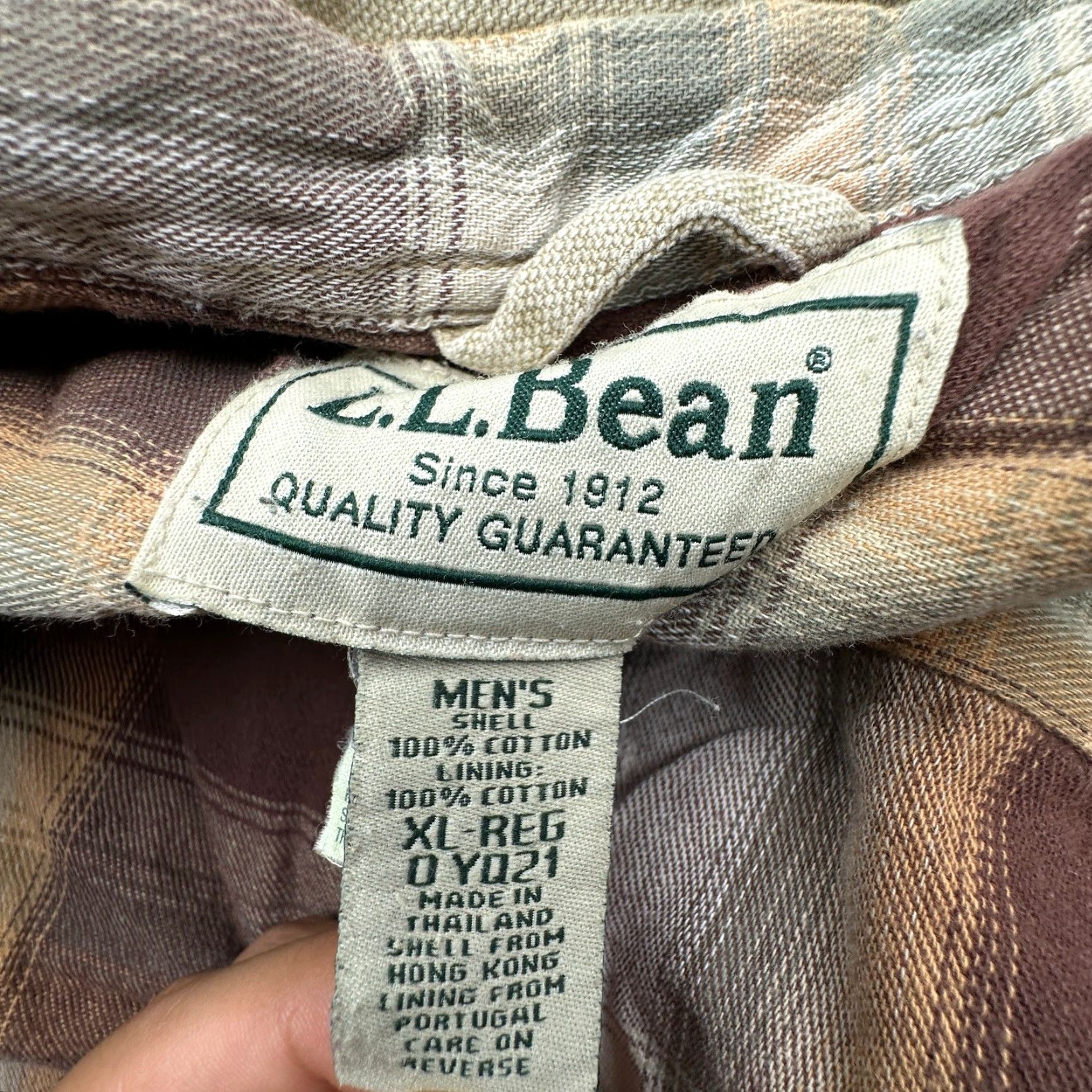Vintage VINTAGE LL Bean Flannel-Lined Canvas Button Shirt Shacket Jacket Men XL Brown Tan 0 YQ21 Size US XL / EU 56 / 4 - 2 Thumbnail