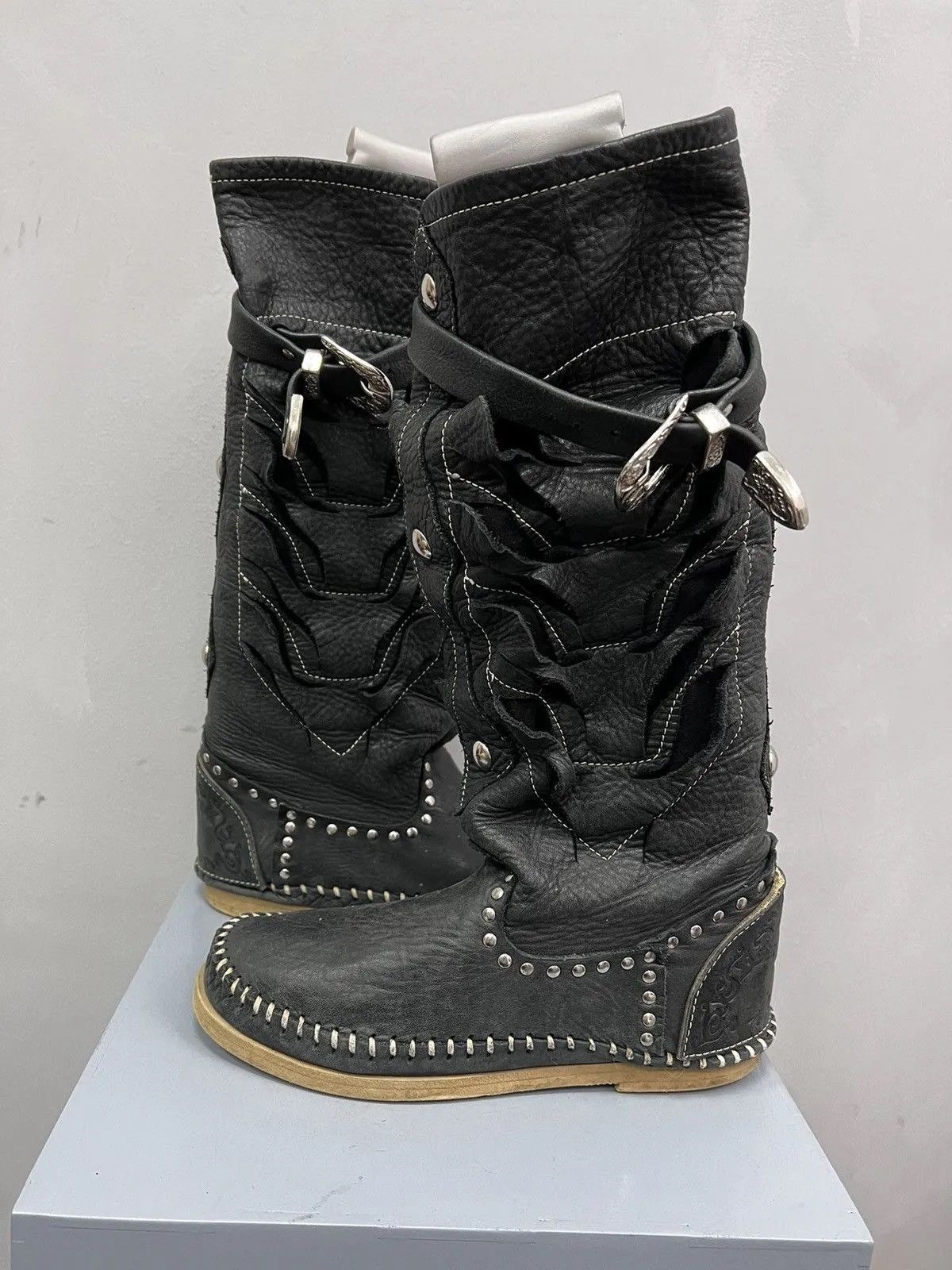 A.S.98 Vintage japanese high western boots shoes rare y2k Size US 7 / IT 37 - 15 Thumbnail