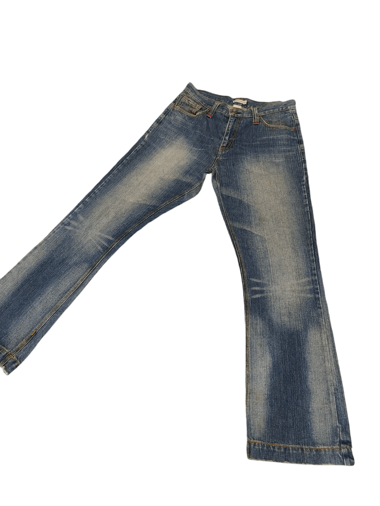 If Six Was Nine Flare Jeans Six Star Clawmark Distress Faded Denim Bootcut Size US 32 / EU 48 - 1 Thumbnail
