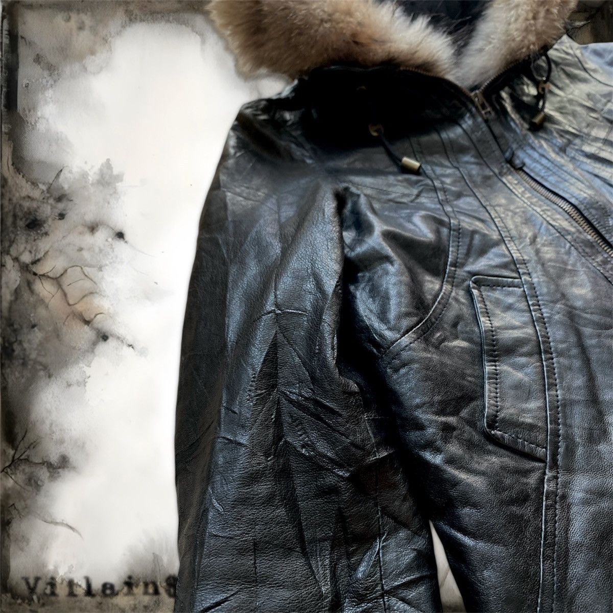 14th Addiction Goa Raccoon Fur Sheepskin Leather Jacket Size US S / EU 44-46 / 1 - 3 Thumbnail
