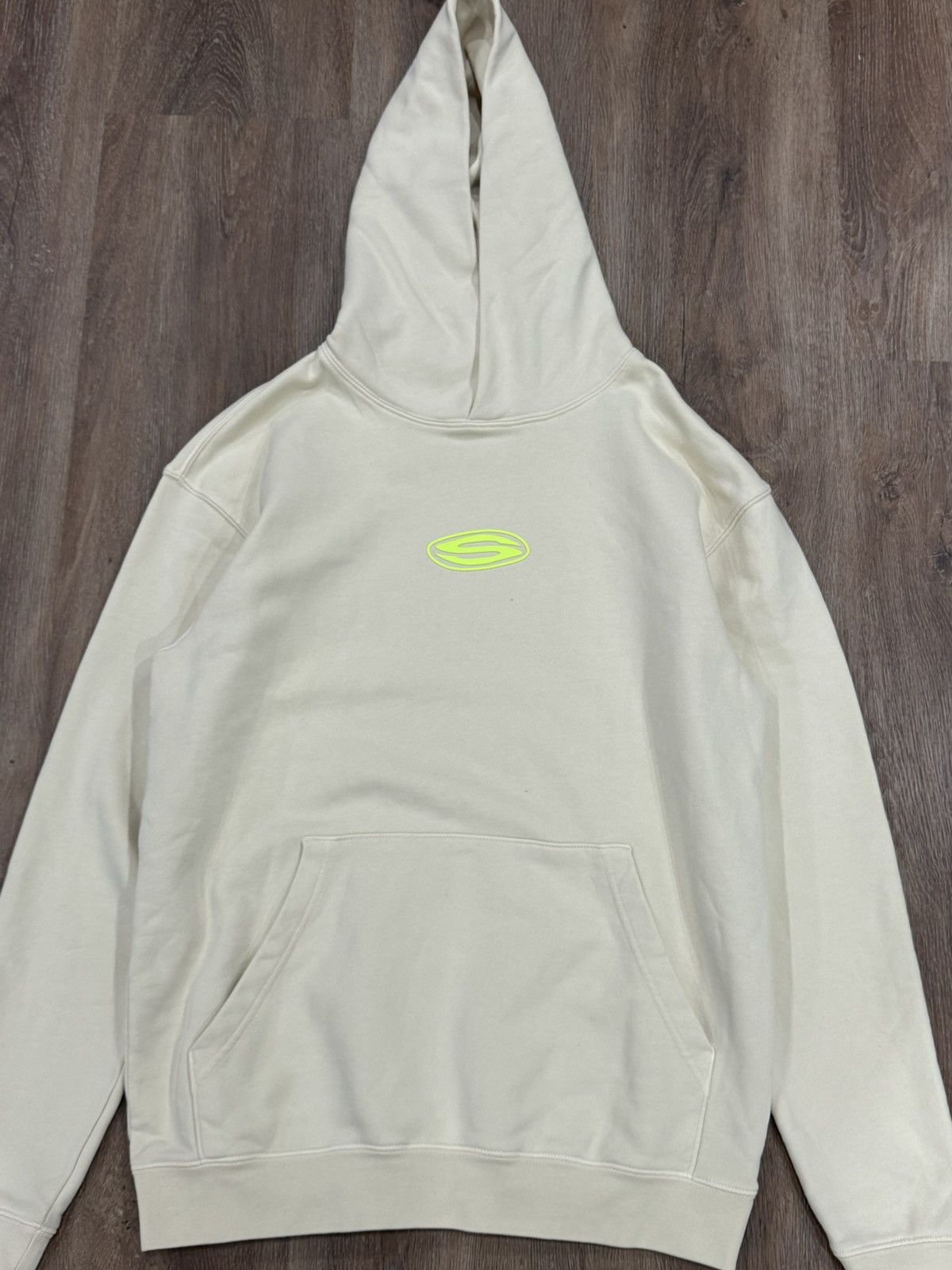 Supervsn Supervsn “Never Not Creating” Hoodie Cream Neon Green Size US M / EU 48-50 / 2 - 3 Thumbnail