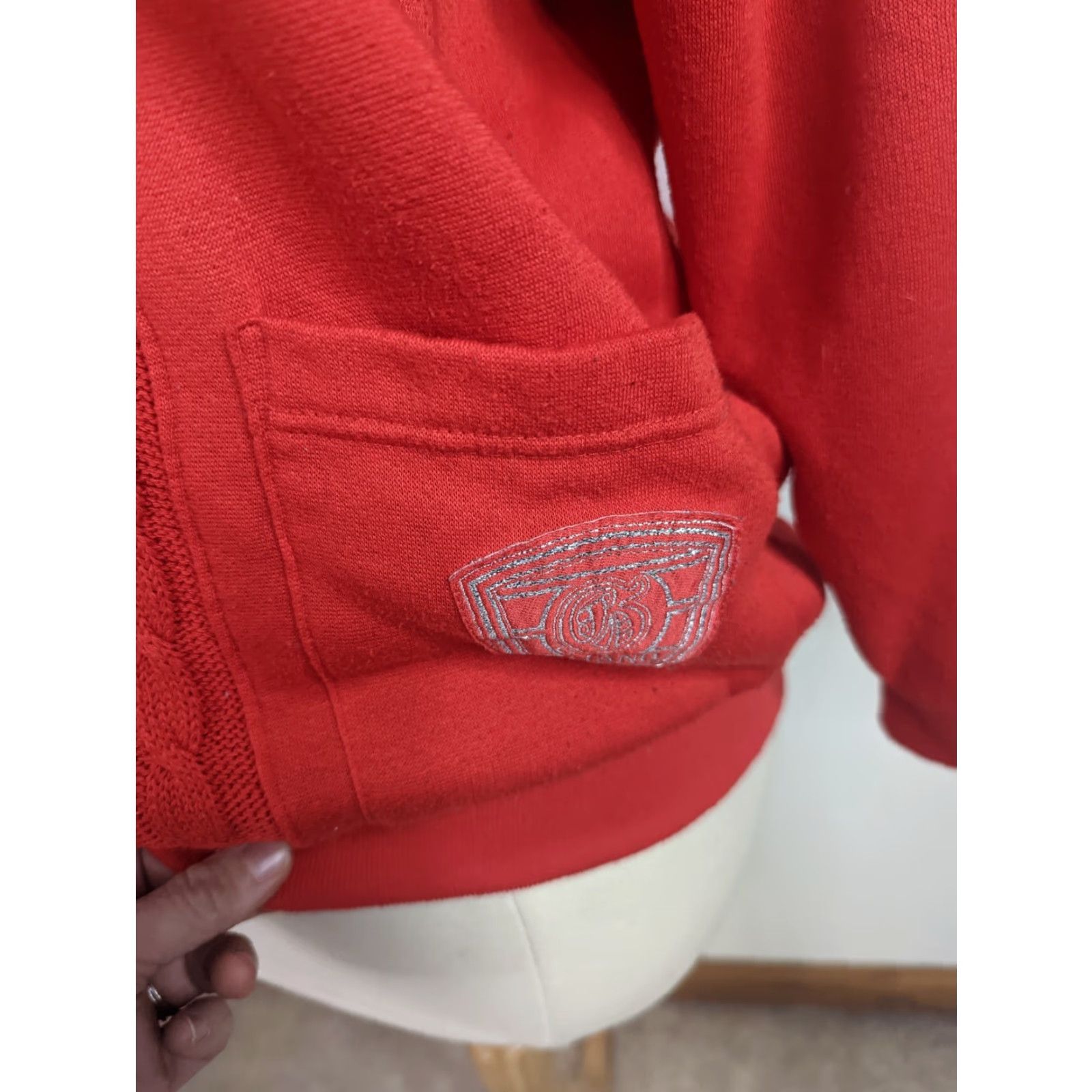 Vintage VINTAGE 90s Gitano Red Sweatshirt Cardigan Cable-Knit Sweater XL 1X Women’s Red Wool Blend Size XL / US 12-14 / IT 48-50 - 5 Thumbnail