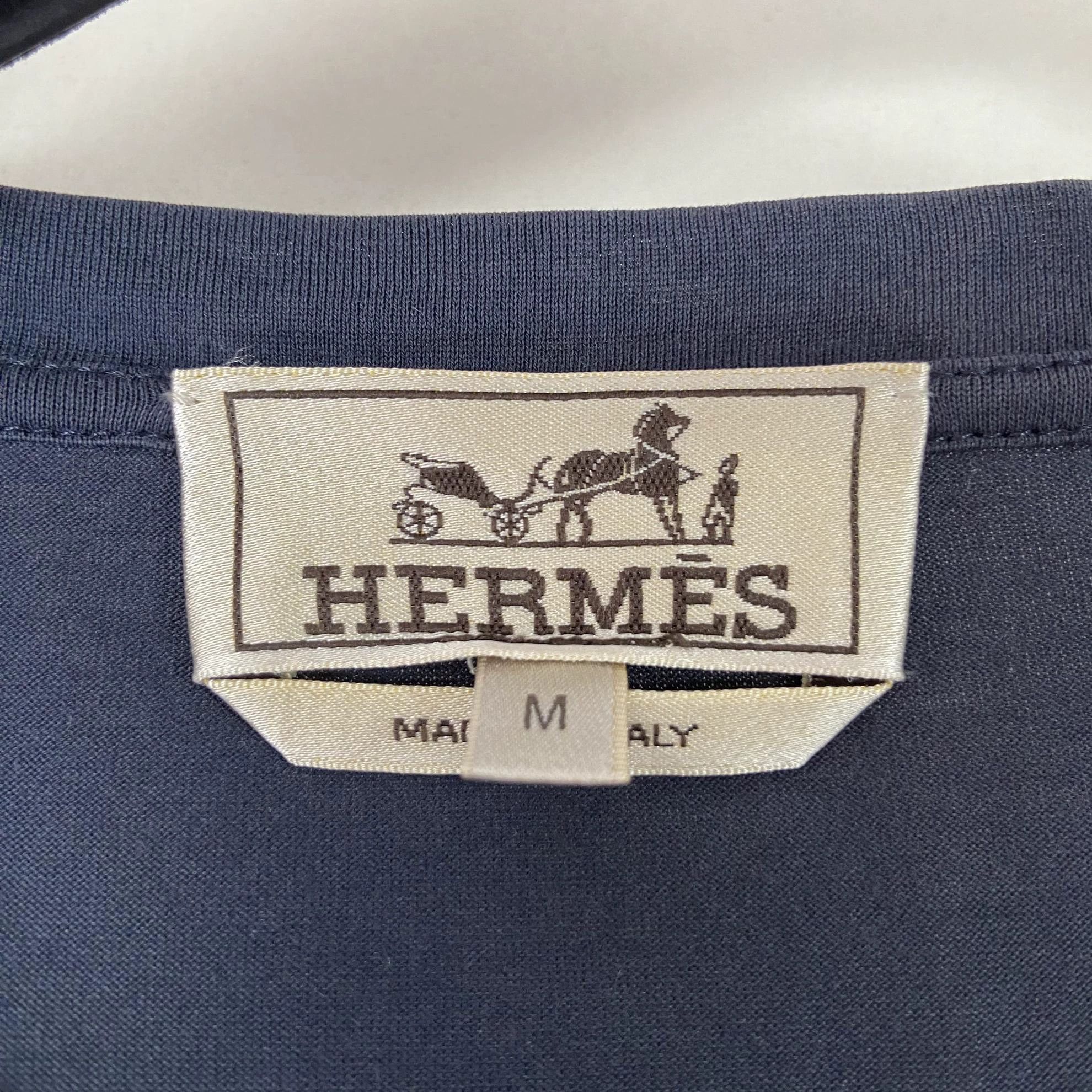 Hermes Hermes Navy Blue Printed Tee M 5776 Size M / US 6-8 / IT 42-44 - 5 Thumbnail