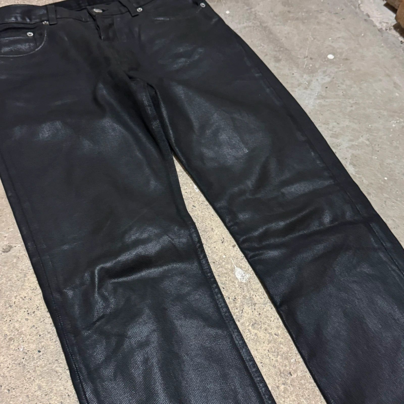 Helmut Lang S/S 1999 Helmut Lang wax coated black denim italian cut Size US 29 - 7 Thumbnail