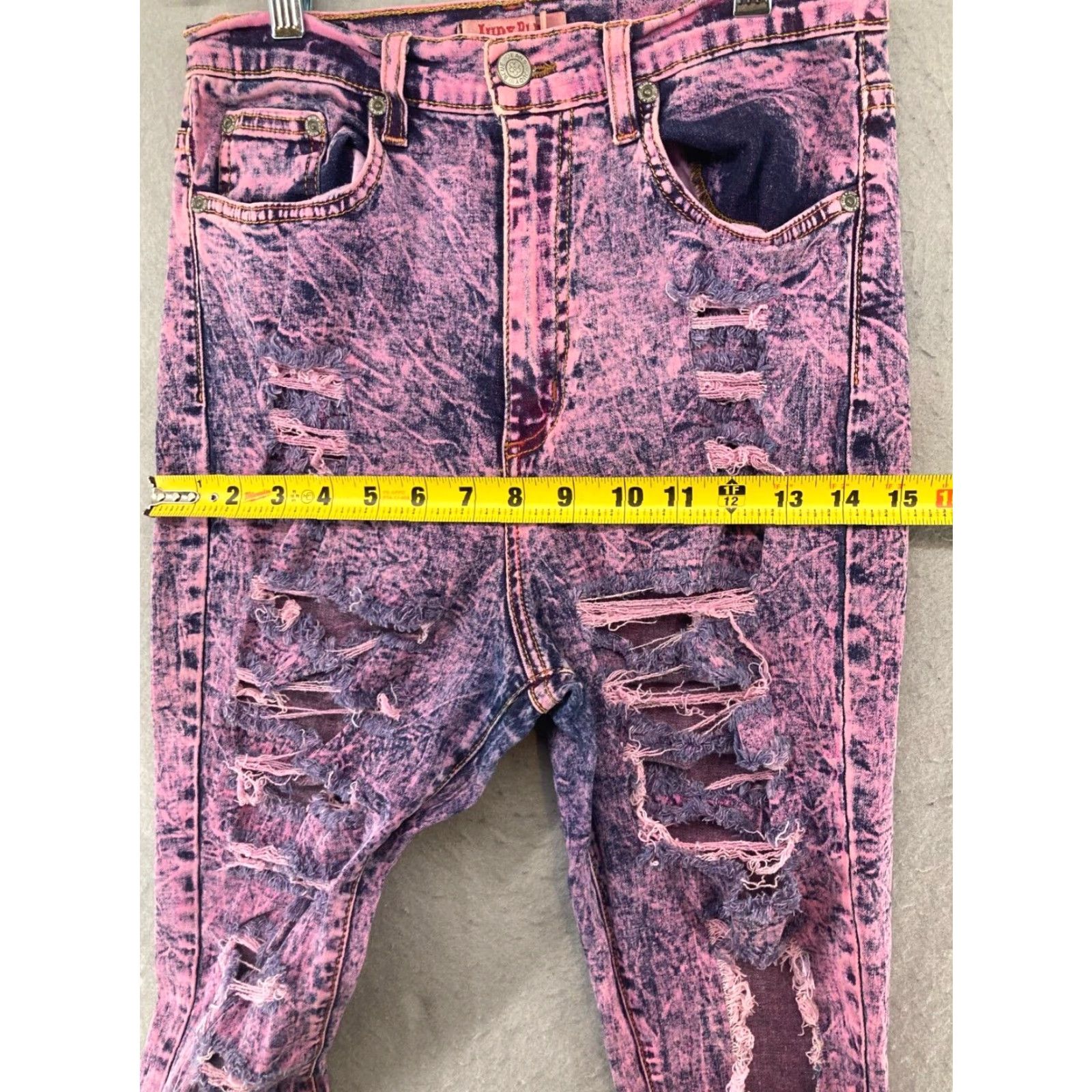 Denime Judy Blue Jeans Womens 9 Pink Denim Stretch Skinky Shirt Jeans? Size 30" / US 8 / IT 44 - 3 Thumbnail