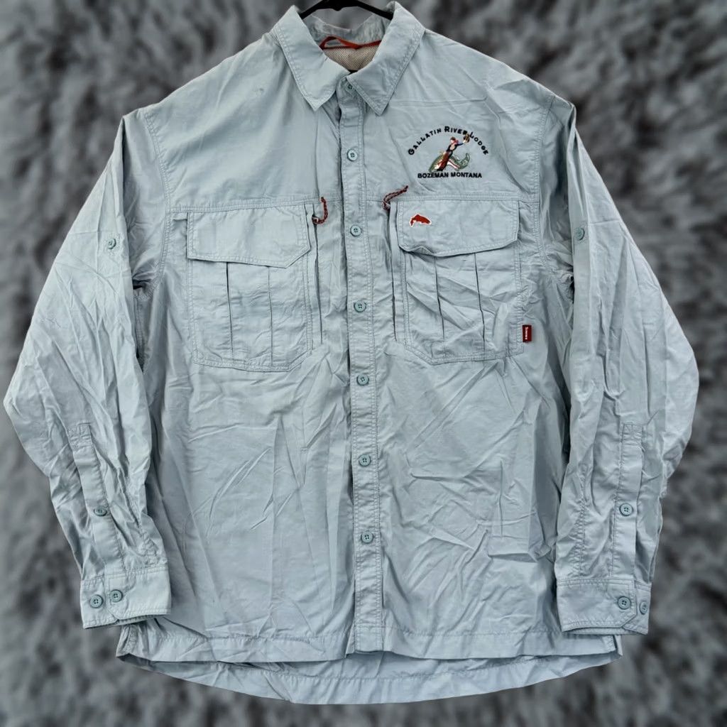 Vintage Simms Mens Large Blue Cor3 Fishing Vented Nylon Button Outdoor Roll Sleeve Size US M / EU 48-50 / 2 - 1 Thumbnail