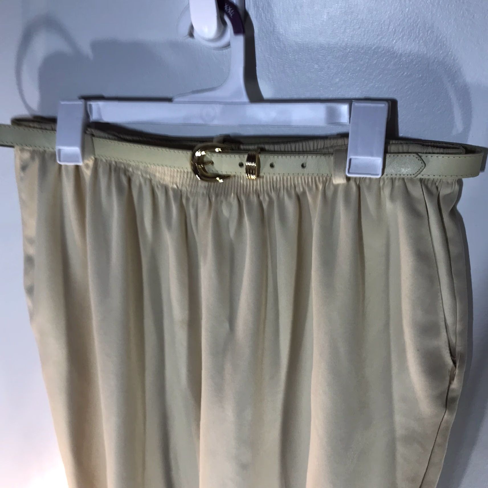 Vintage VINTAGE Alfred Dunner Yellow Belted Dress Pants Womens Size 20W Plus USA Size 42" / US 20 - 2 Thumbnail