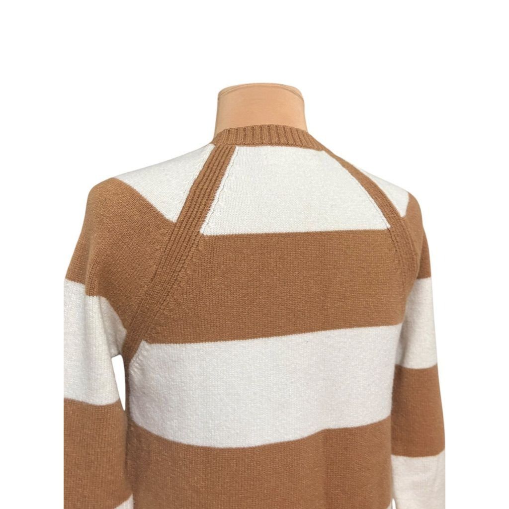 Anthropologie Anthropologie Striped Sweater XS Camel Tan Ivory Cashmere Bl Size XS / US 0-2 / IT 36-38 - 7 Thumbnail