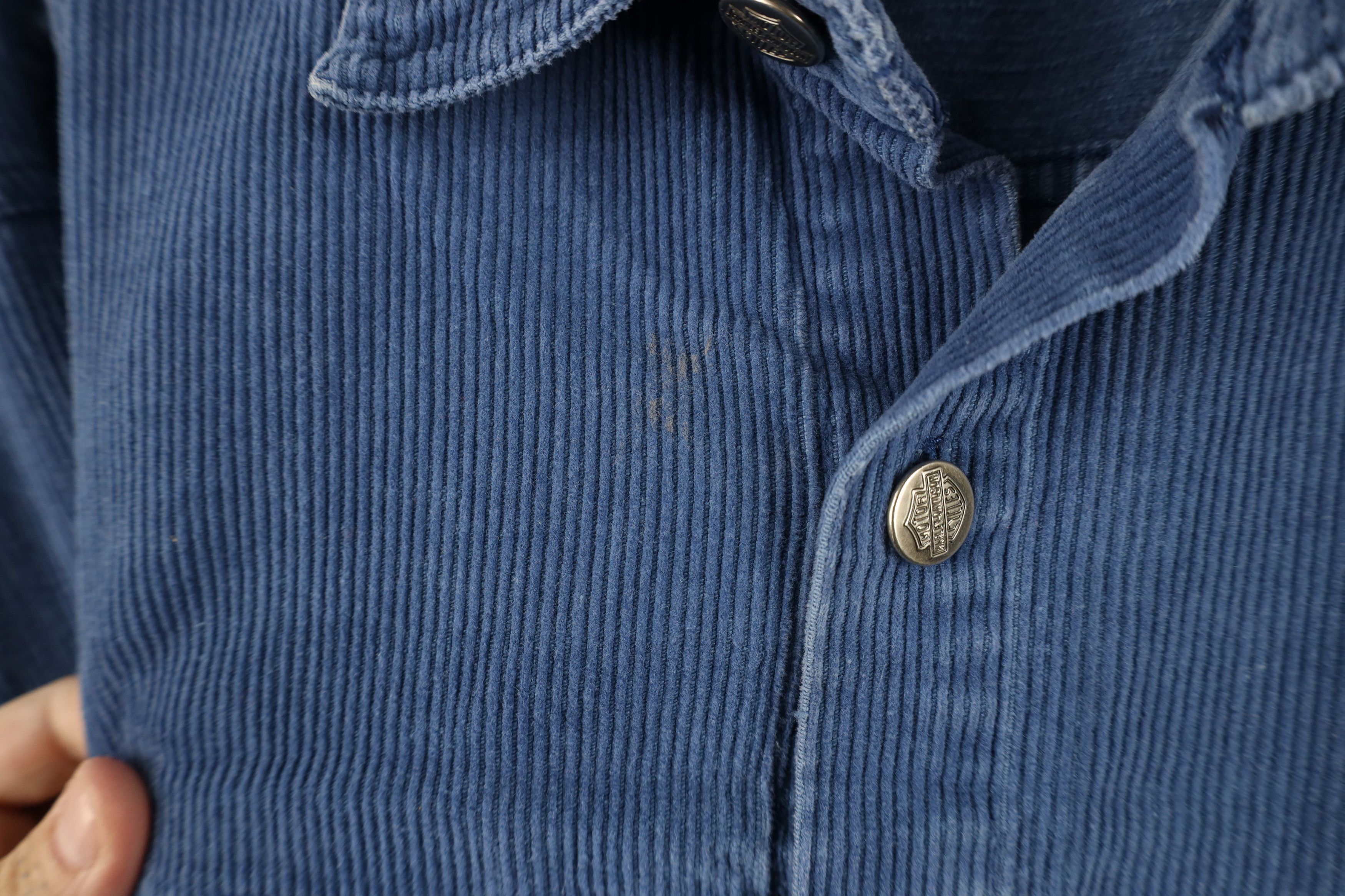 Harley Davidson Vintage 90s Harley Davidson Baggy Corduroy Button Shirt Size US XXL / EU 58 / 5 - 5 Thumbnail